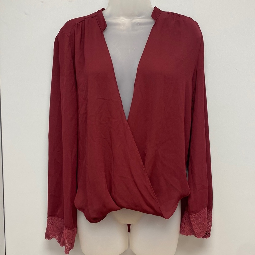 Jealous Tomato Lace Trimmed Blouse